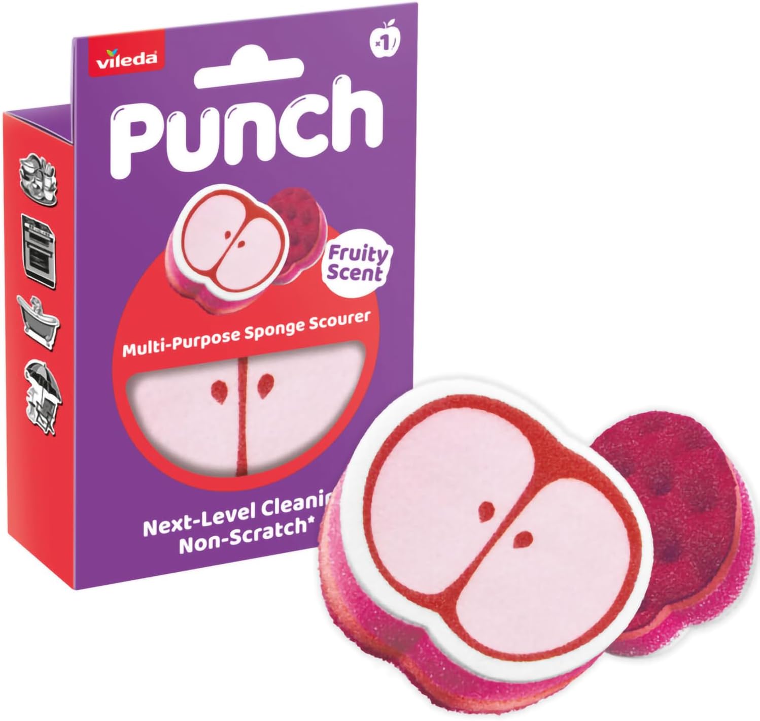 Punch Elma Kokulu Çizmez Sünger, Çok Yönlü, Mutfak, Banyo, Dış Mekan Kullanımına Uygun