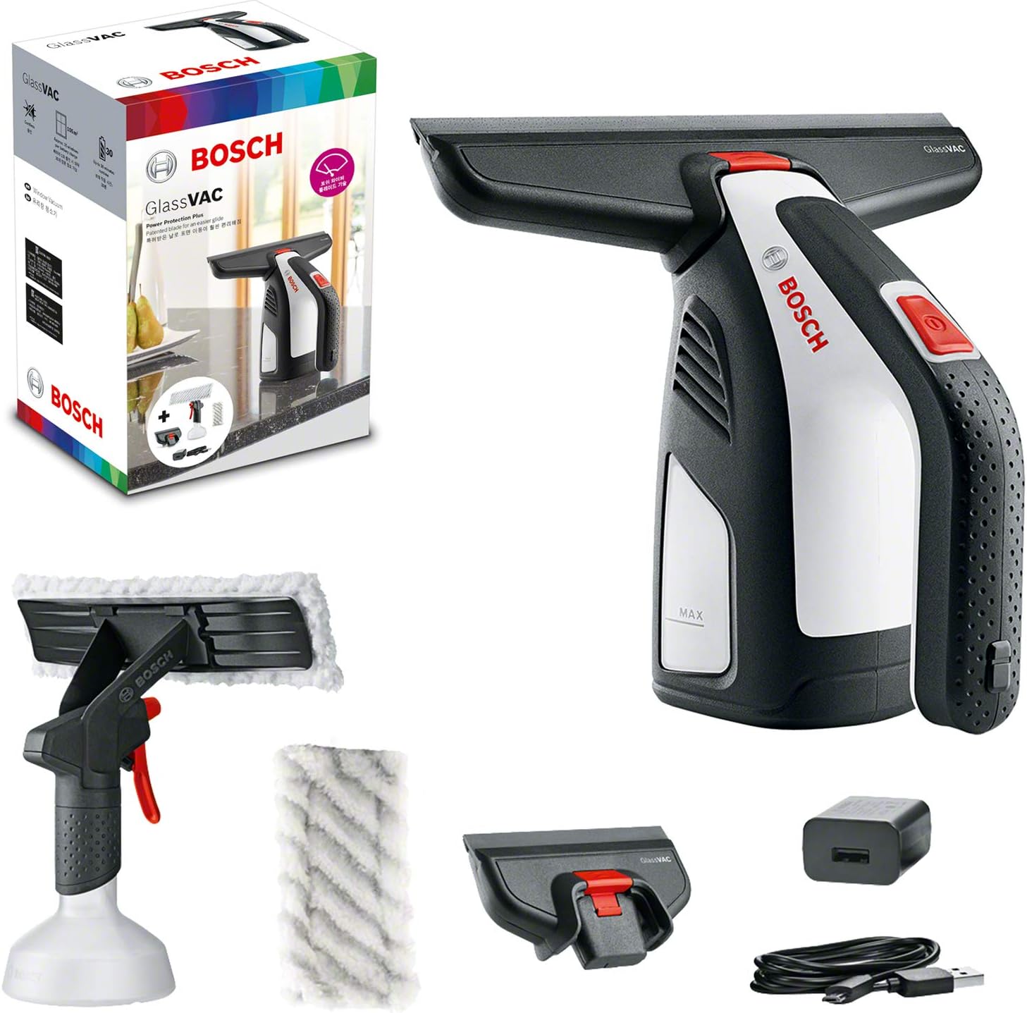 Home And Garden Akülü Pencere Temizleyici, Glassvac Cam Temizleyici, Premium Paket, Pencere, Ayna ve Duş Temizliği için, Çalışma Süresi Yaklaşık 35 Pencere, Karton Kutuda