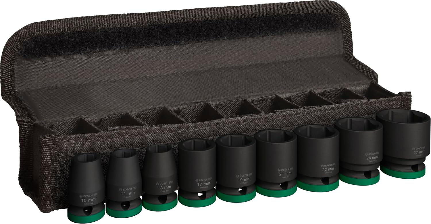 9 x PRO Impact lokma anahtar seti (48 x 46 mm, profesyonel aksesuar matkap ve tornavida)