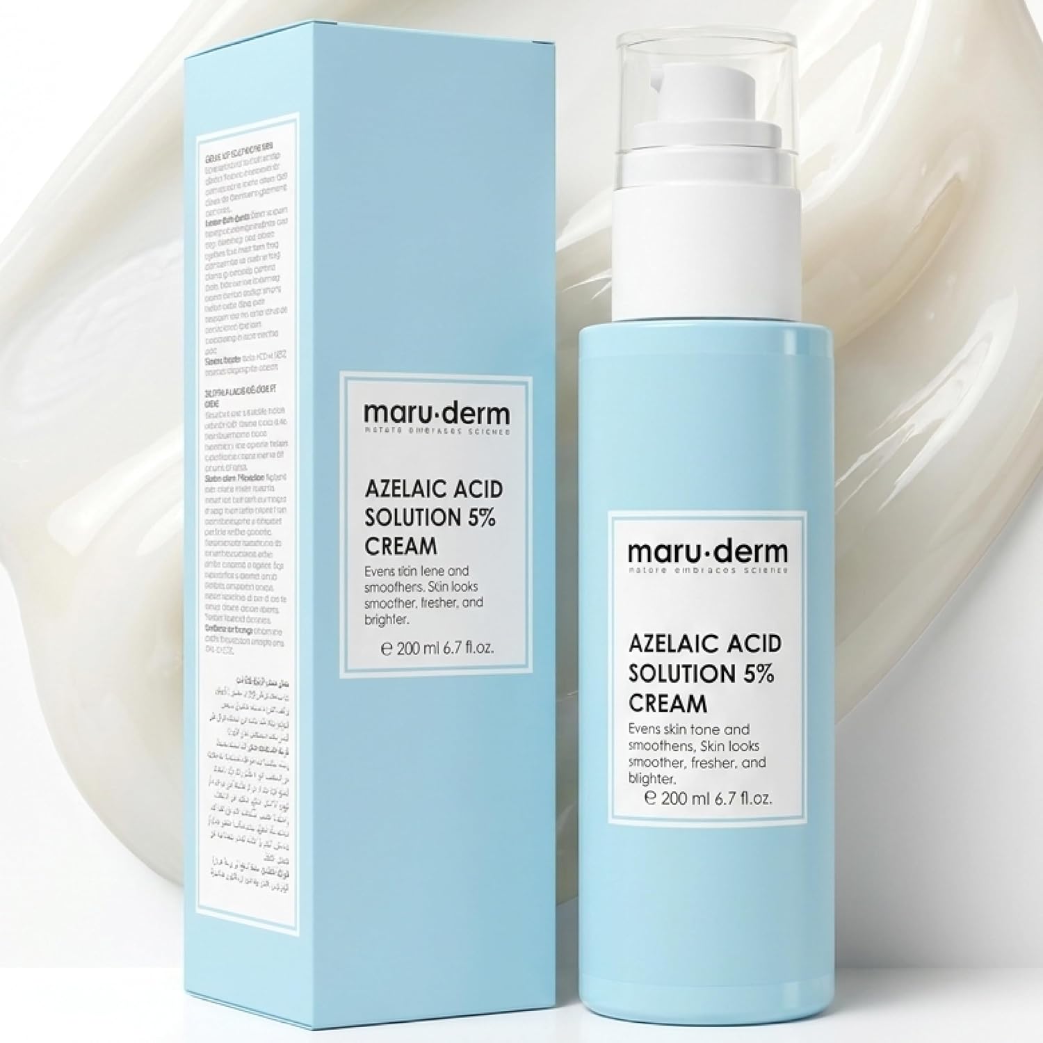 Maruderm Azelaik Asit%5 Cilt Bakım Kremi – Kızarıklık, Lekelenme ve Cilt Tonu Düzensizliğine Karşı, Meyan Kökü & Hyaluronik Asit ile, 200 ML