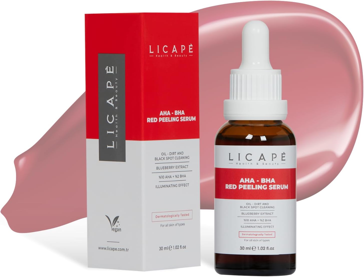 %10 AHA +%2 BHA Red Peeling Serum – Cilt Canlandırıcı, Gözenek Arındırıcı ve Aydınlatıcı Peeling Serumu – Daha Pürüzsüz ve Eşit Tonlu Cilt – 30 ml