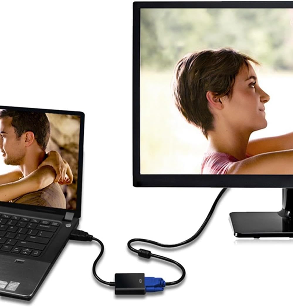 8744 Dijital HDMI to VGA Görüntü Çevirici Aparat Siyah HDMI Çıkışlı Bilgisayarların Görüntüsünü VGA Girişli Monitör, Projeksiyon vb Görüntü Cihazlarına Aktarır, Çevirir.