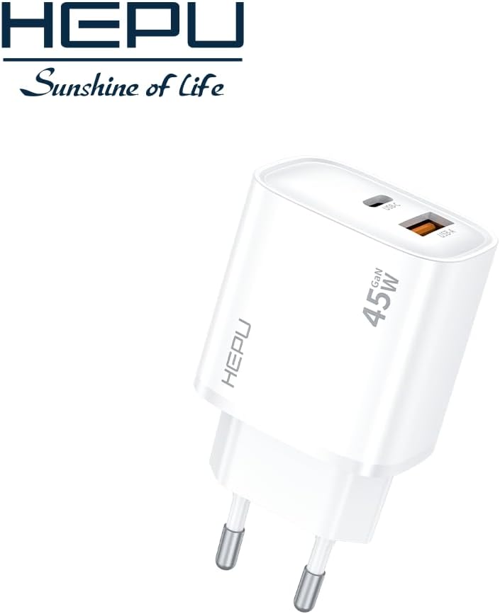 HP-C31 45 Watt GaN Şarj Adaptörü 2-Port Fast Charger Hızlı Şarj Adaptörü type c Kablo Dual-Port Charger QC 3.0