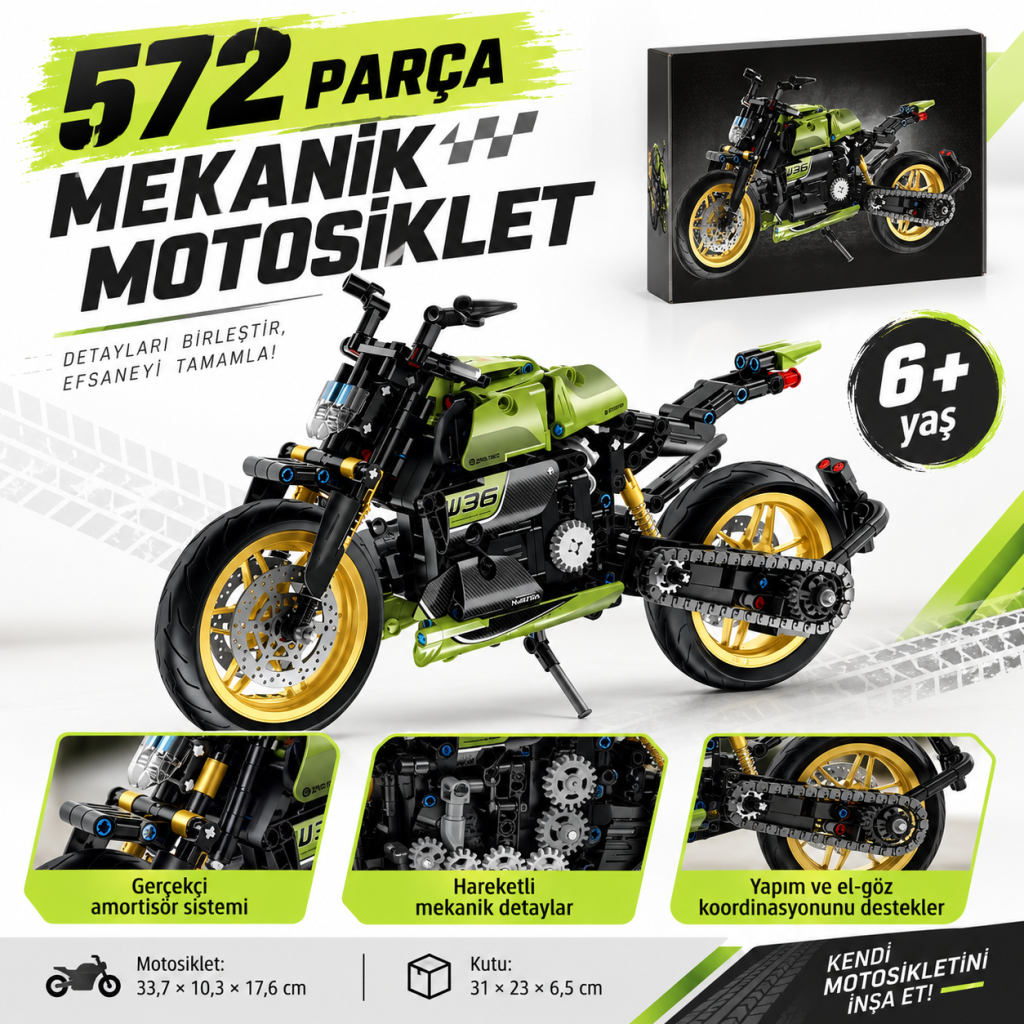 1004371 Motosiklet Yşl 572PRÇ