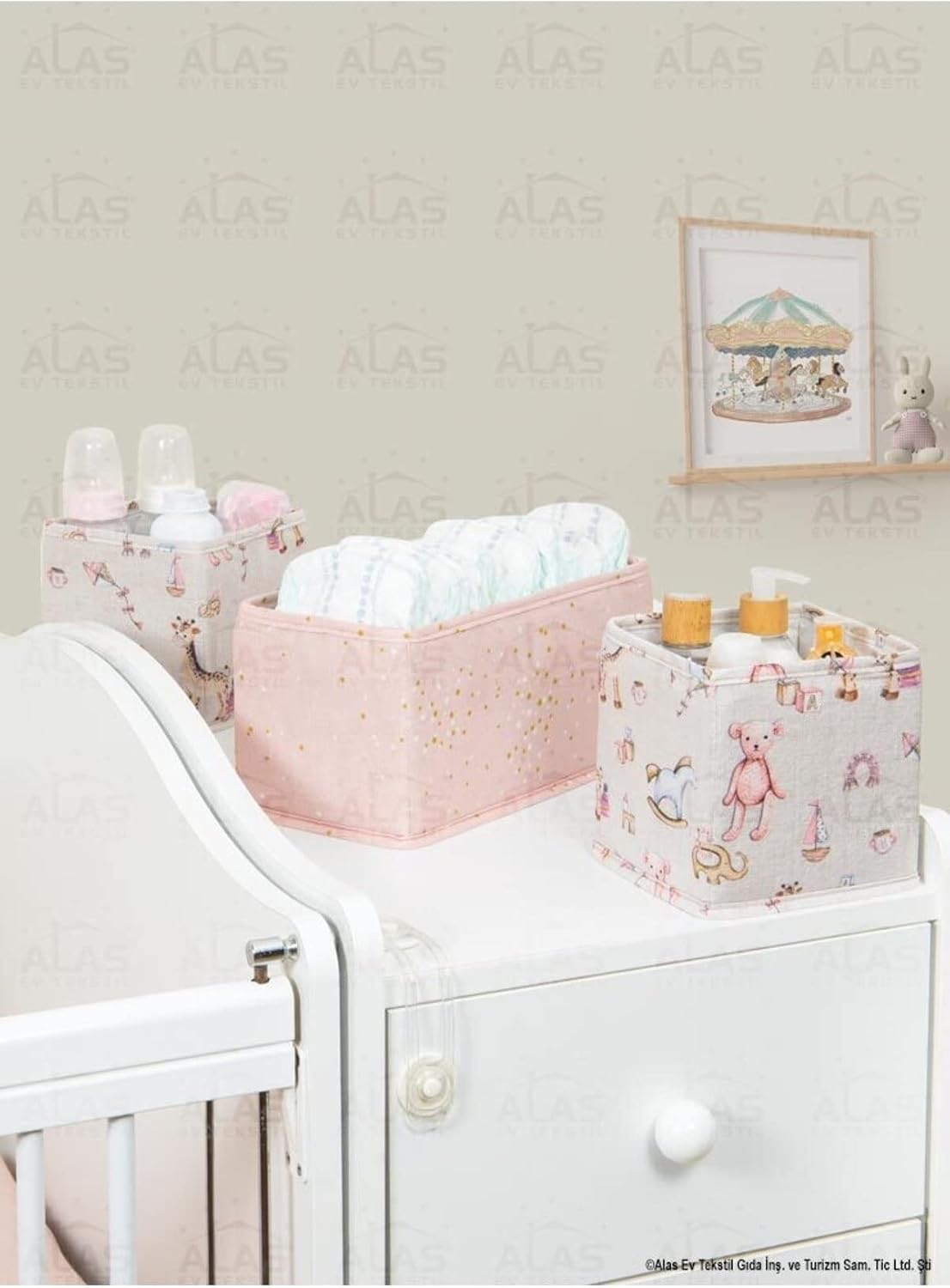 Baby 3'lu Cekmece Duzenleyici (Pembe)