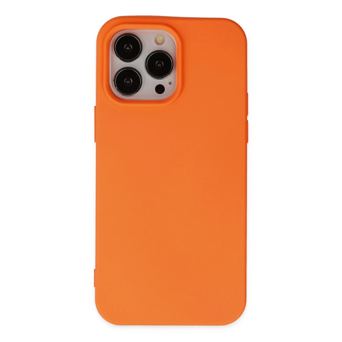 Apple iPhone 14 Pro Max Kılıf Nano içi Kadife Silikon - Turuncu