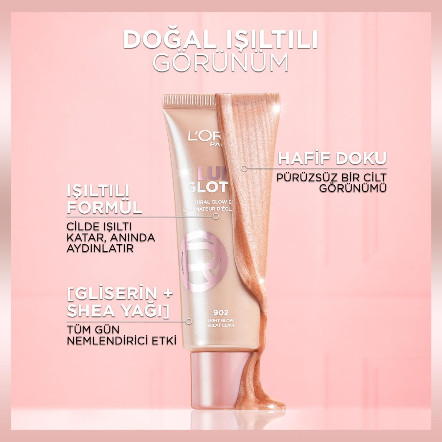 Glotion All-In-One Doğal Işıltı Aydınlatıcı Losyon - 902 Light Glow - 40 ml