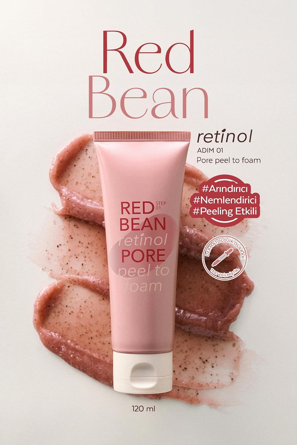 Retinol İçerikli, Gözenek Arındırıcı Yıkama Köpüğü Red Bean Retinol Pore Peel to Foam 120 ml, 8425