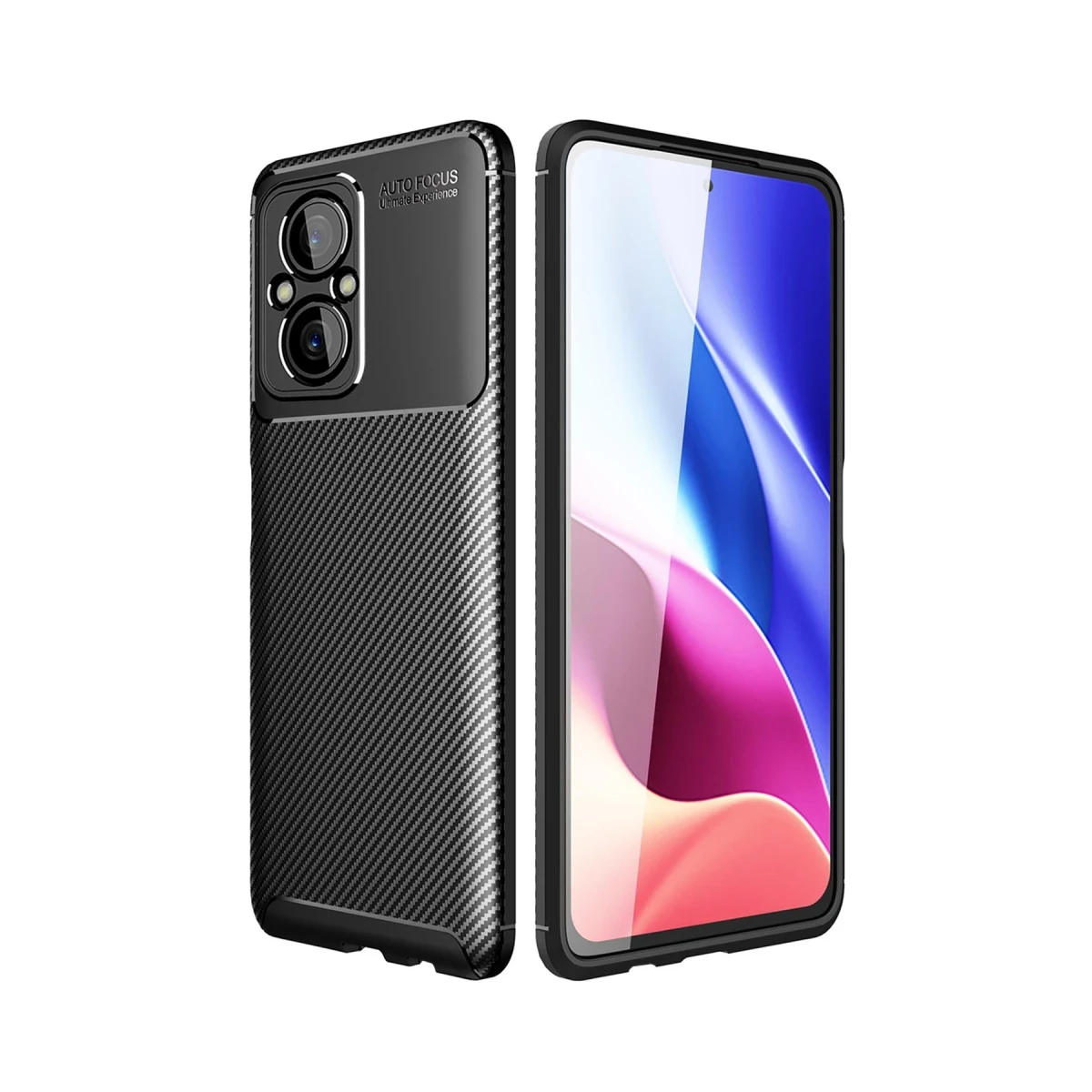 Xiaomi Poco M5 Kılıf Auto Focus Karbon Kapak - Siyah