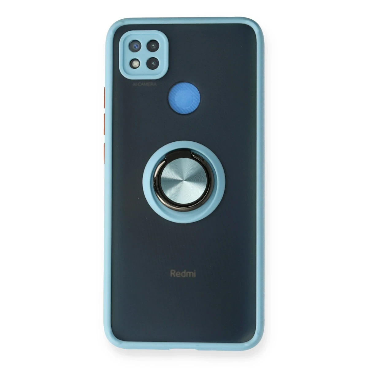 Xiaomi Redmi 9C Kılıf Montreal Yüzüklü Silikon Kapak - Buz Mavi