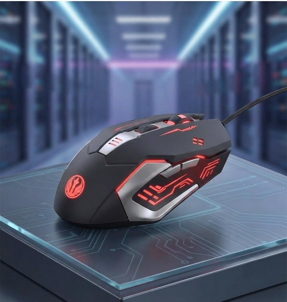 GMX7 RGB Gaming Mouse, 7 Tuşlu, Kablolu USB, Gökkuşağı LED Aydınlatmalı, Optik Oyuncu Mouse, Stalker Warrior Gri