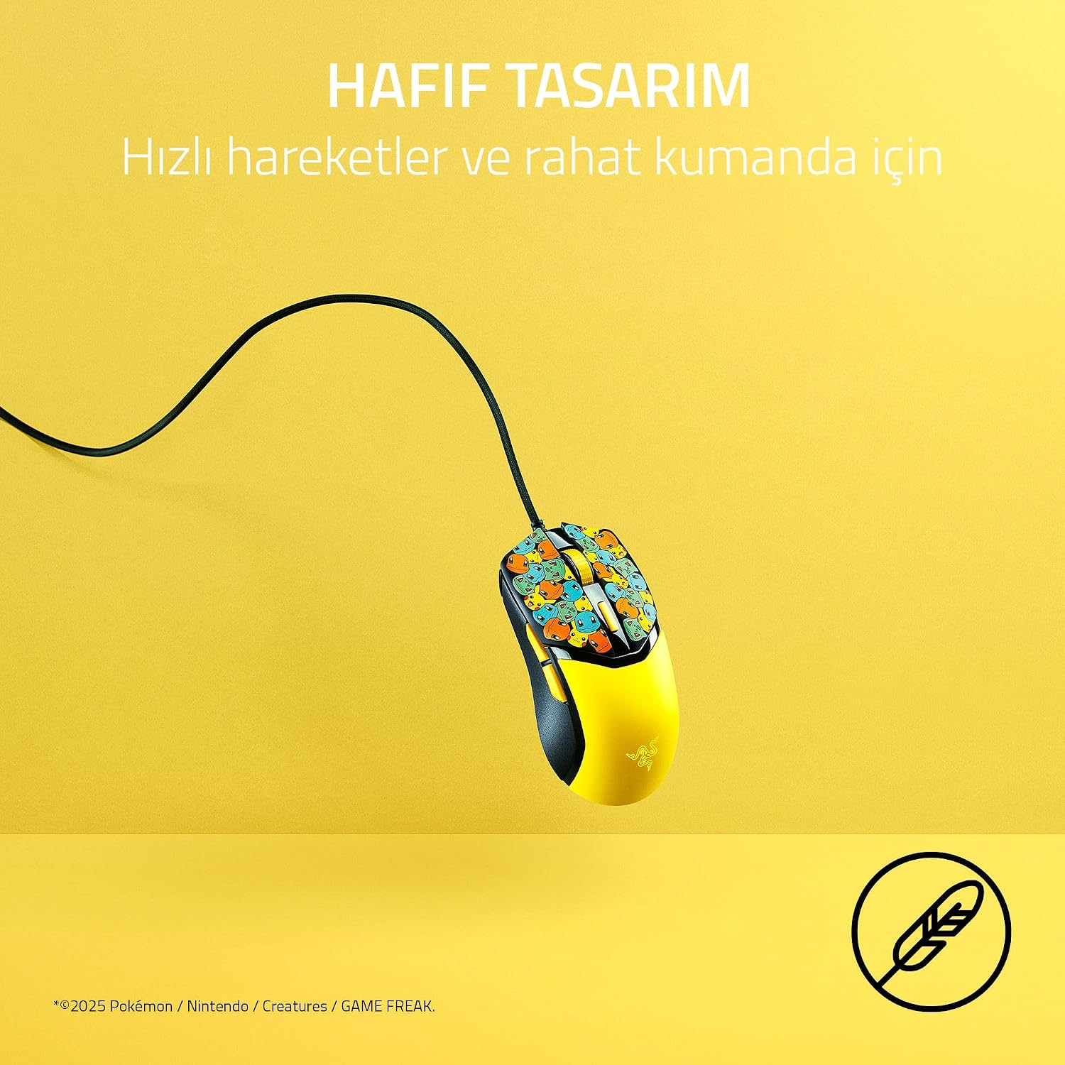 Cobra Pokémon Edition - Hafif Kablolu Oyun Faresi - 8500 DPI Sensör - 58g - Optik Fare Anahtarları 3th Nesil - Degrade Alttan Parıltılı Chroma Aydınlatma - Speedflex Kablo | Pokémon Kanto
