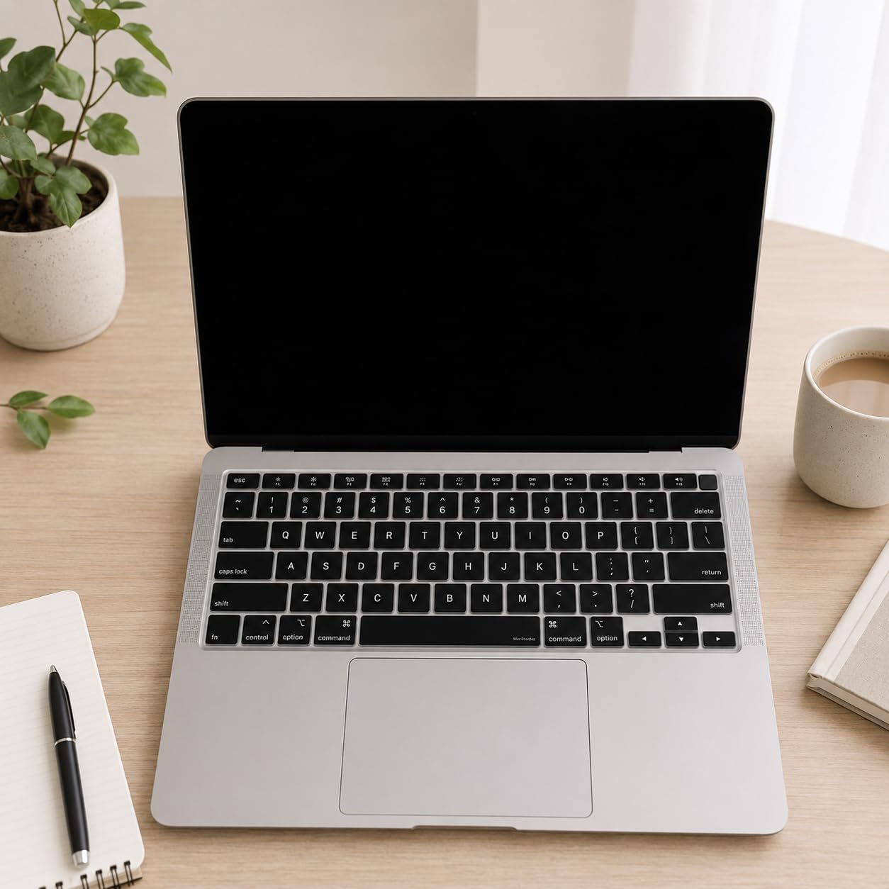 US İngilizce Klavye Koruyucu MacBook Air 13 A2179 A2337 M1 Uyumlu | US ANSI Amerikan Düz Enter | Silikon Keyboard Cover Siyah