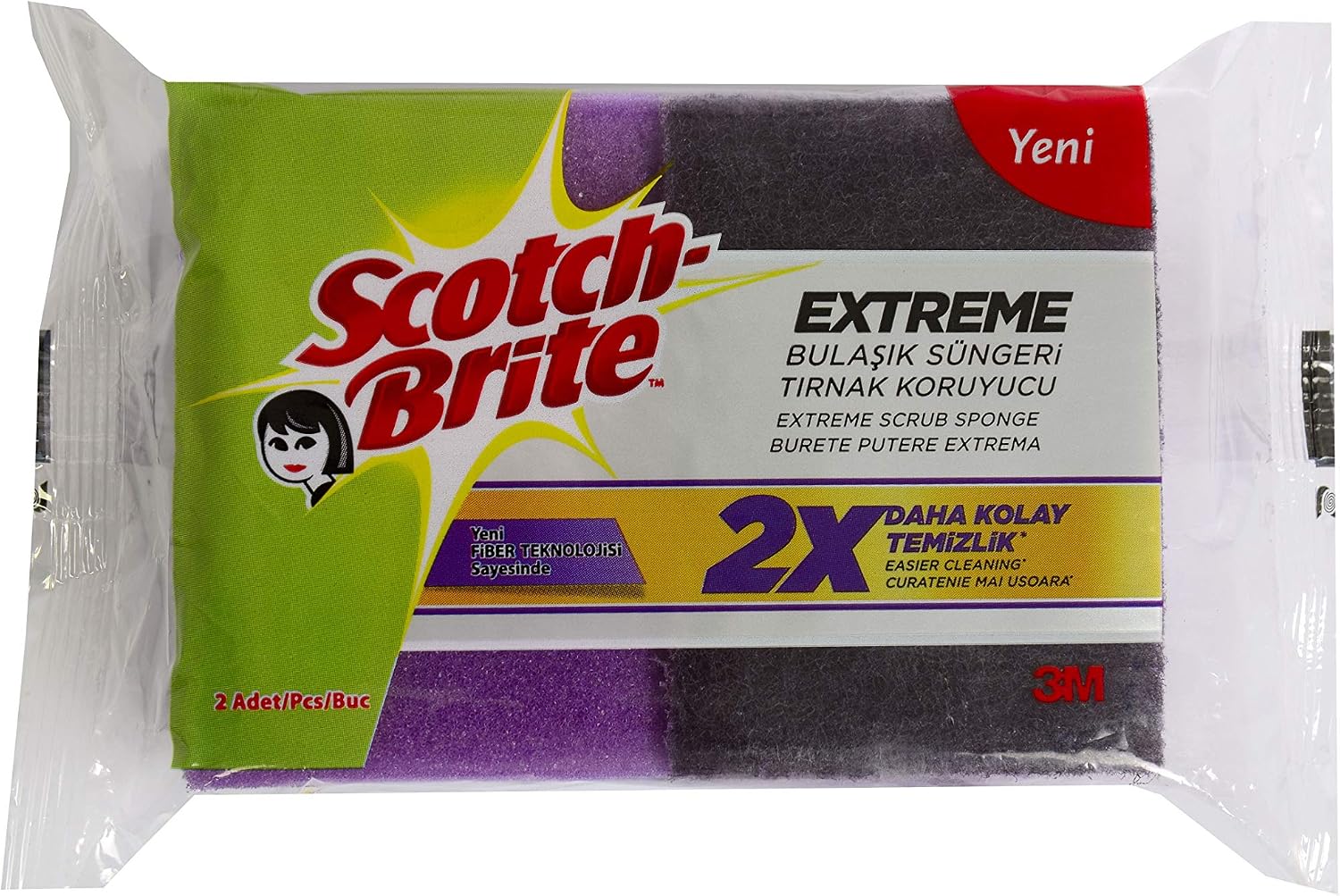 1789760 Extreme Bulaşık Süngeri 2'li Tırnak Koruyuculu