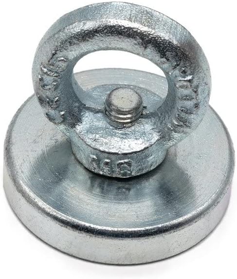 48mm Çok Güçlü Deniz Mıknatısı - Fishing Magnet - Neodyum Daimi Çelik Mıknatıs - Halkalı Pot Mıknatıs - Nikel Kaplı - Paslanmaz - Kararma Yapmaz - Tuzlu Suya Dayanıklı (Ø48 mm (60kg))