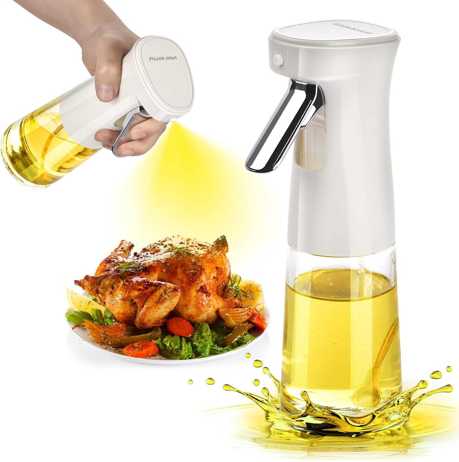 Pişirme için Zeytinyağı Püskürtücü, 240ml Zeytinyağı Sprey Şişesi, Cam Zeytinyağı Püskürtücü Mister, Hava Fritözü için Yağ Püskürtücü, Barbekü, Salata, Pişirme, Izgara Mutfak Aletleri