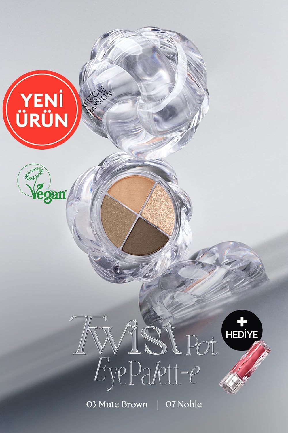 4'lü Far Paleti Mini Boy Icy Glow (Set) Twist Pot Eye Palette (03 Mute Brown)