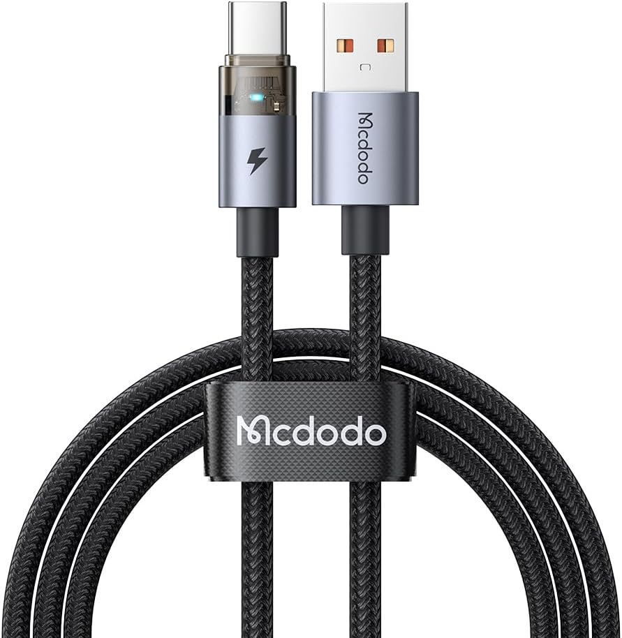 CA-6890 USB TO TYPE-C Hızlı Şarj Kablosu | Gösterge Işıklı, 6A Akım Destekli