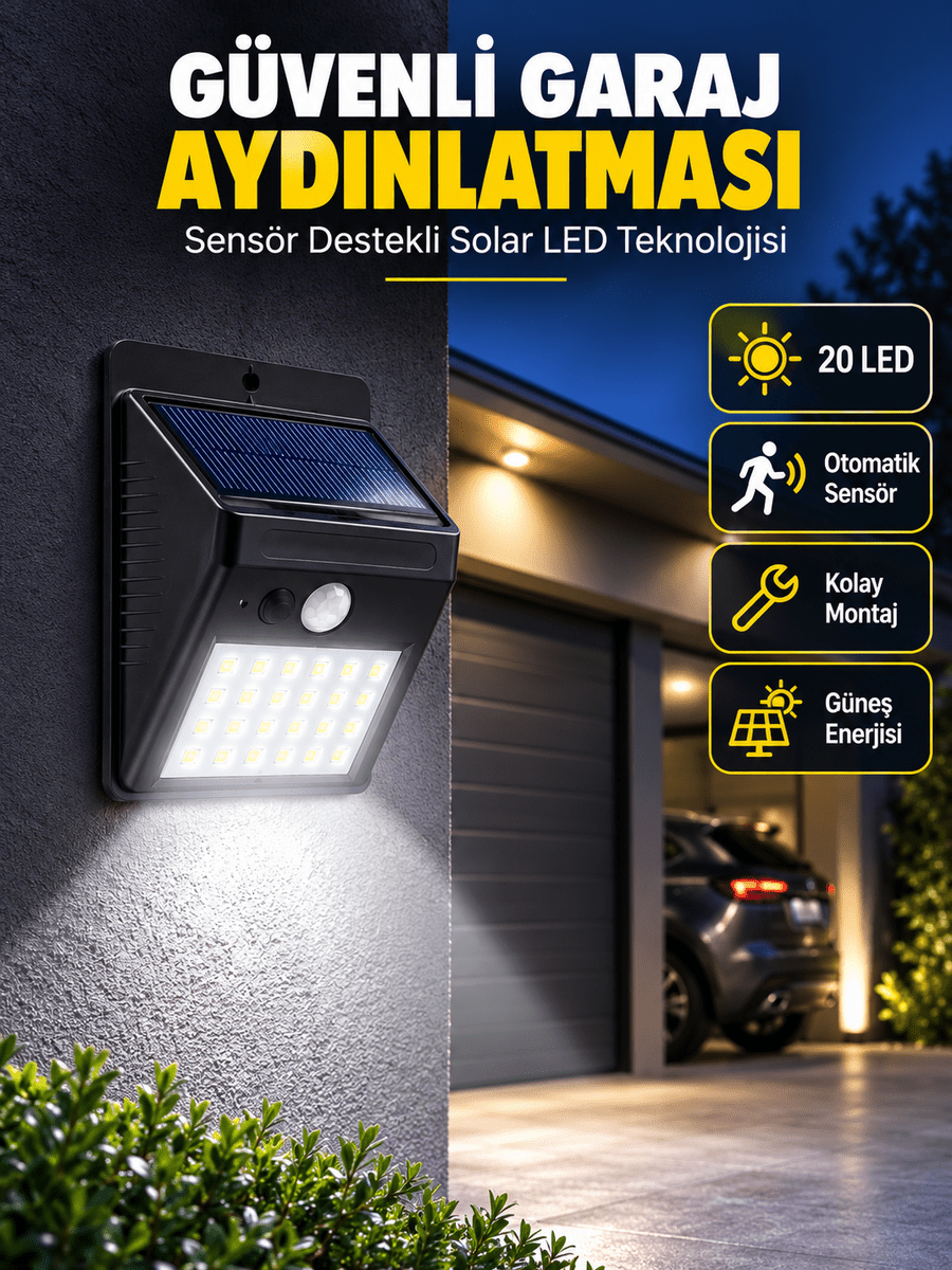 Kablo Gerektirmeyen Solar LED Bahçe ve Veranda Işığı Yeni Nesil