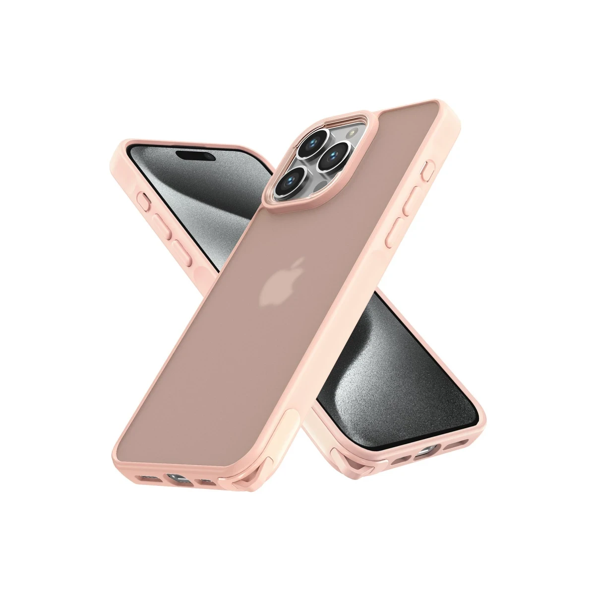 Apple iPhone 15 Pro Kılıf Elegant Kapak - Pudra