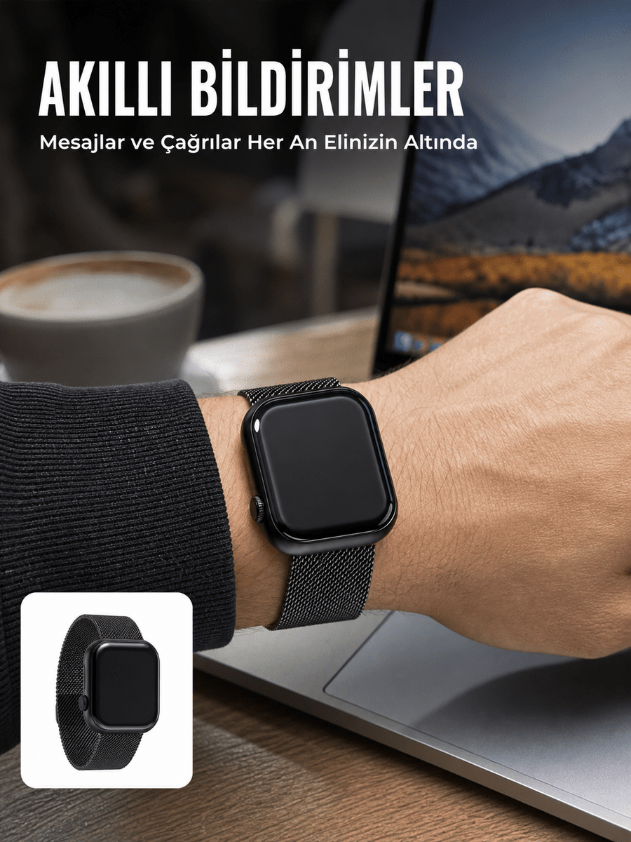 Dokunmatik AMOLED Akıllı Saat Nabız Uyku ve Spor Takip Özellikli