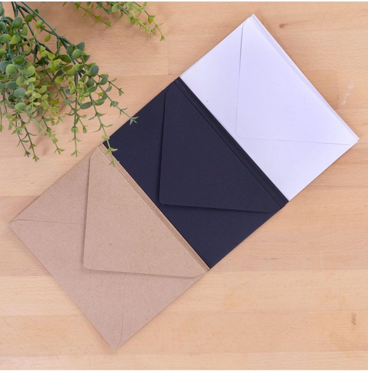 Standart Zarf Seti, 13x18 Cm 15 Adet (KRAFT-BEYAZ-SİYAH)