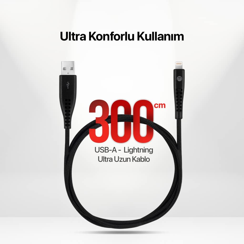 by ttec USB-A - iPhone Lightning 2A Şarj Kablosu 300cm-Siyah - 3DK37S