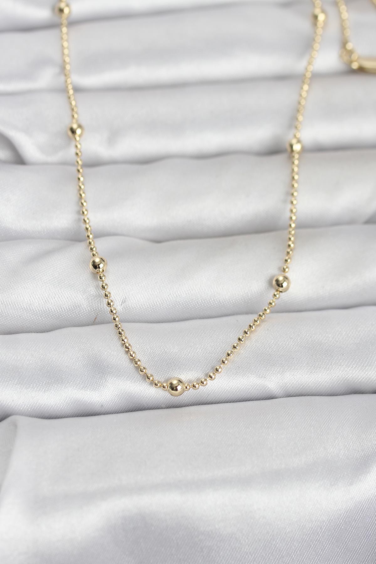 CM 14K Gold Renk Top Zincir 60 cm Kadın Kolye