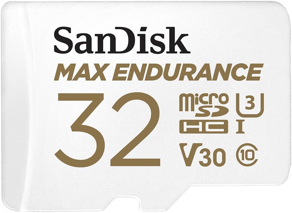 Max Endurance MicroSDHC 32GB SD Adapter For Home Security Cameras & Dashcams, Up To 15,000 Hours, Full HD / 4K Videos, Extreme Endurance, Up To 100/40 MB/s Read/Write Speeds, C10, U3, V30