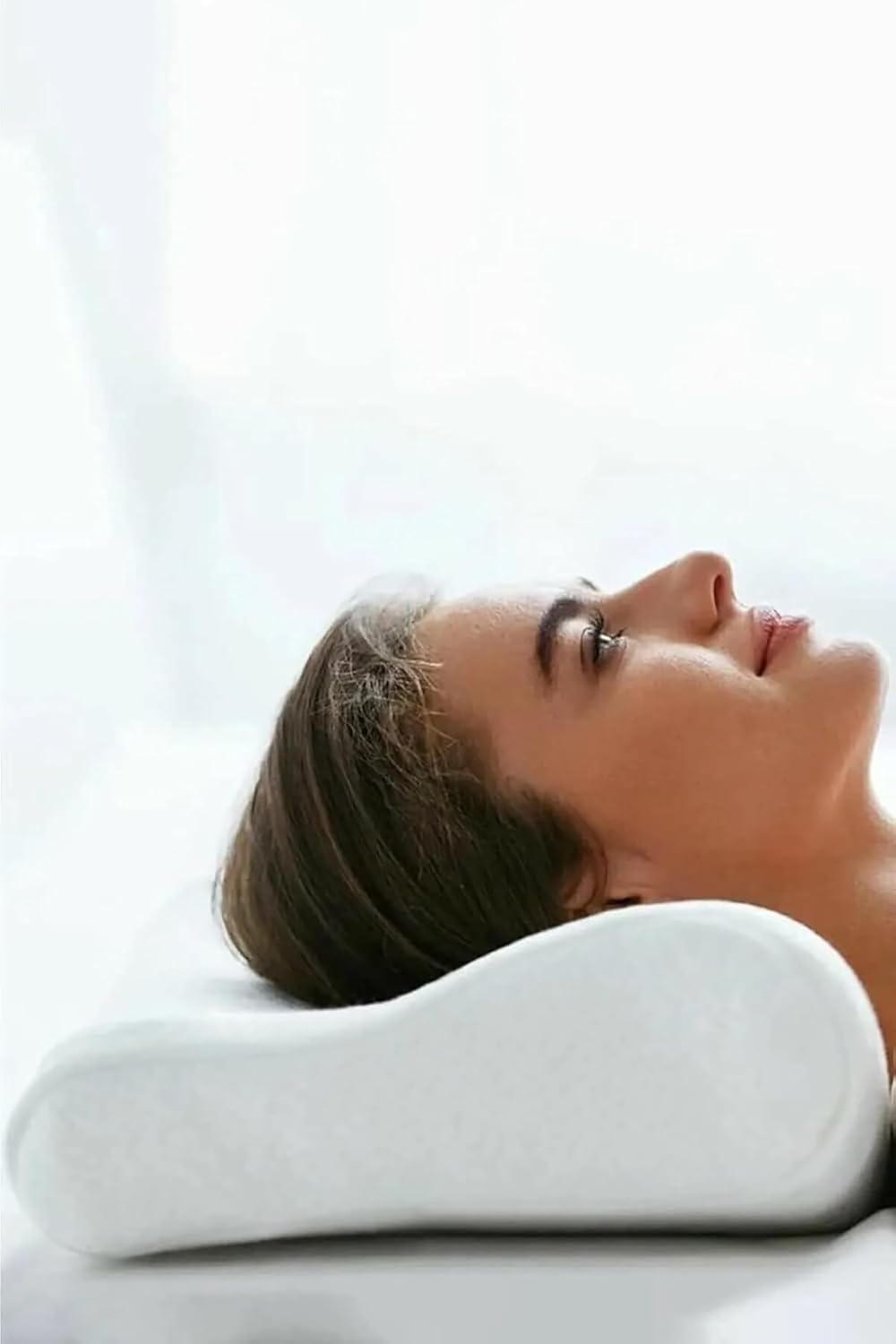 Ortopedik Visko Yastık Boyun Fıtığı Boyun Düzleşmesi Boyun Ağrısı Destekli Lüks Yastık, , Beyaz, Standart
