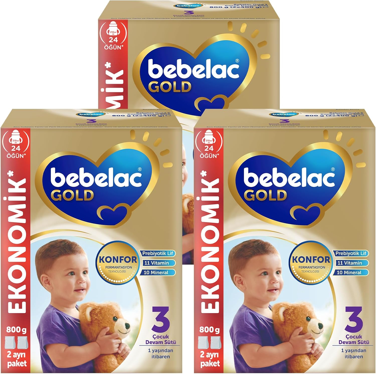 3 Çocuk Devam Sütü, 3X800GR 9-12 AY