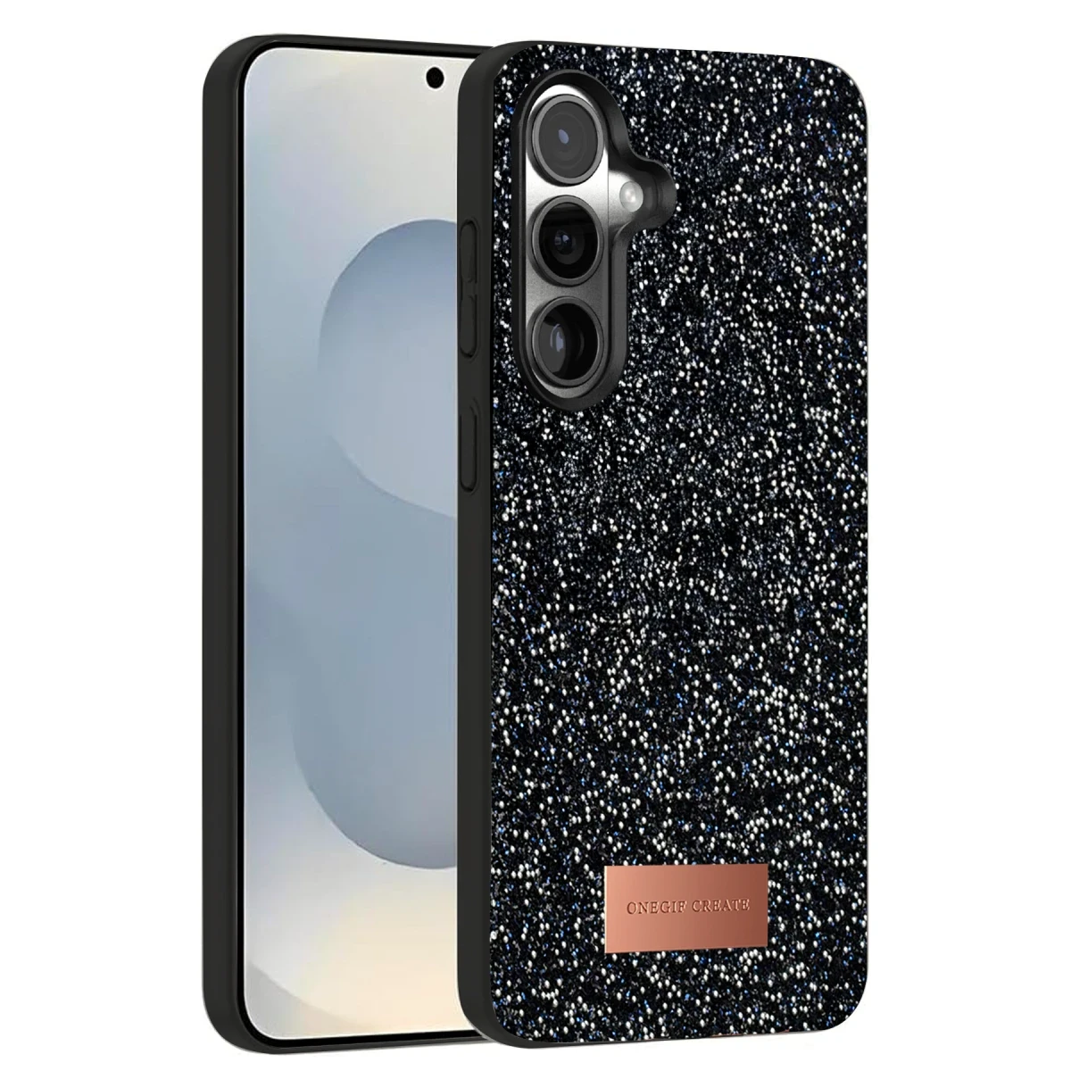 Onegif Samsung Galaxy S25 Plus Bright Simli Kapak - Siyah
