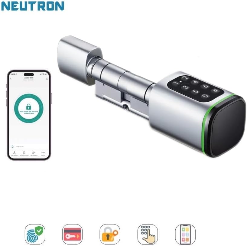 AKILLI KİLİT, PARMAK İZİ, ANAHTAR, TUŞ PANELİ, KART, MOBİL APP
