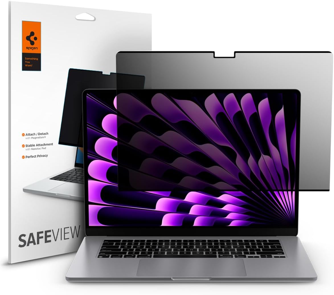 MacBook Air 15" (M5/M4/M3/M2/M) ile Uyumlu Hayalet Ekran Koruyucu Cam Safe View Privacy - AFL06951
