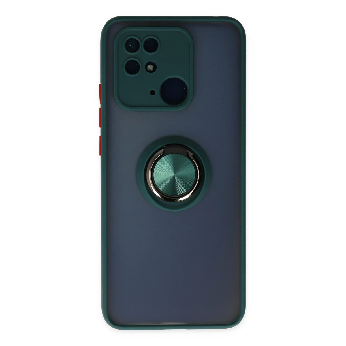 Xiaomi Redmi 10C Kılıf Montreal Yüzüklü Silikon Kapak - Yeşil