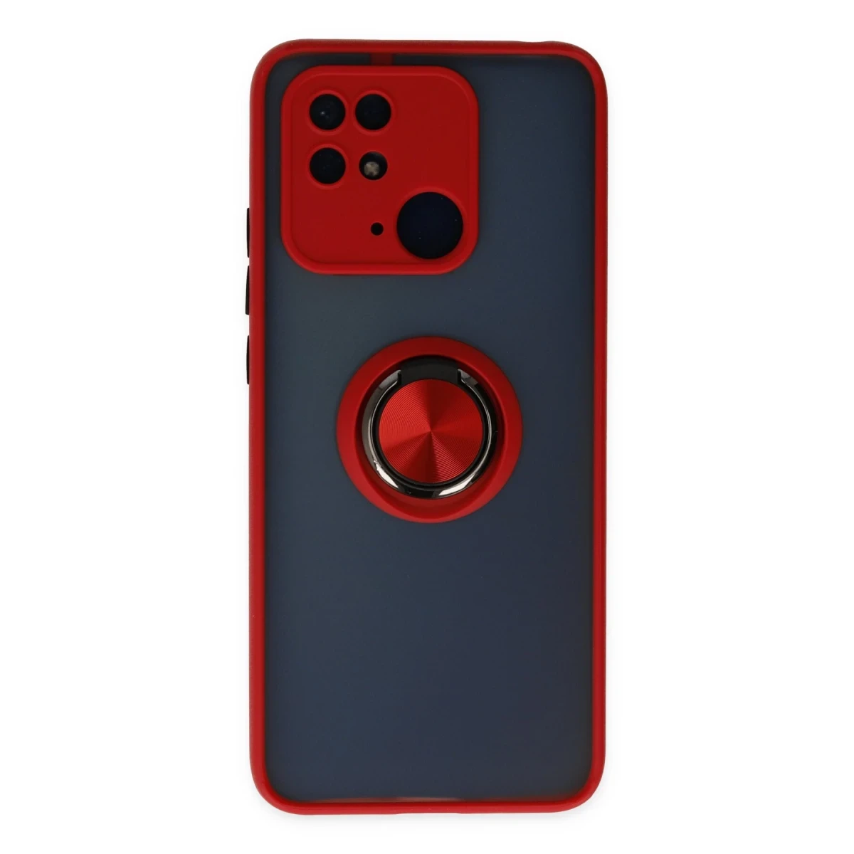 Xiaomi Redmi 10C Kılıf Montreal Yüzüklü Silikon Kapak - Kırmızı