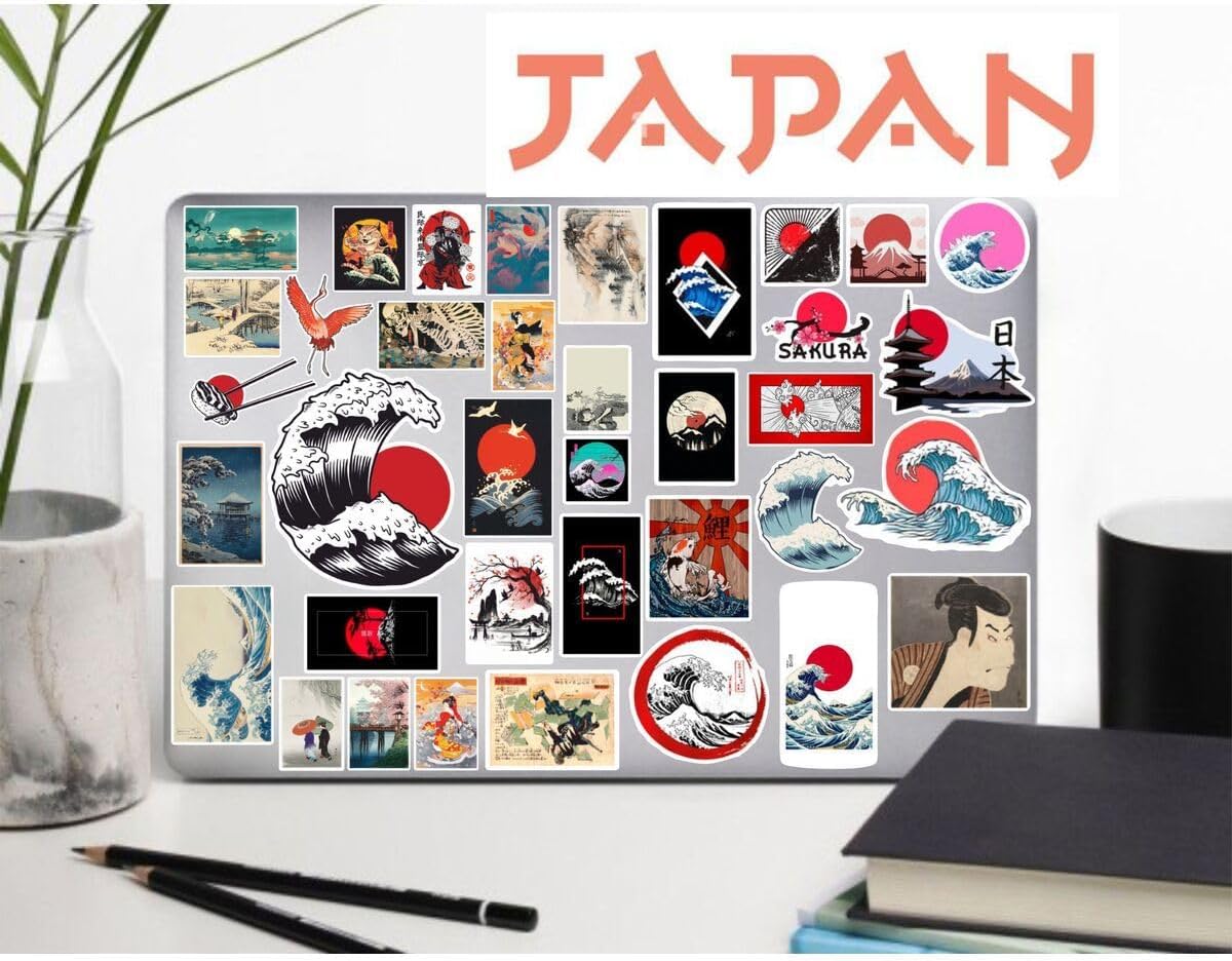 Japanese Art Katsushika Hokusai Sticker Telefon Laptop Notebook Tablet Defter Matara Stiker Etiket