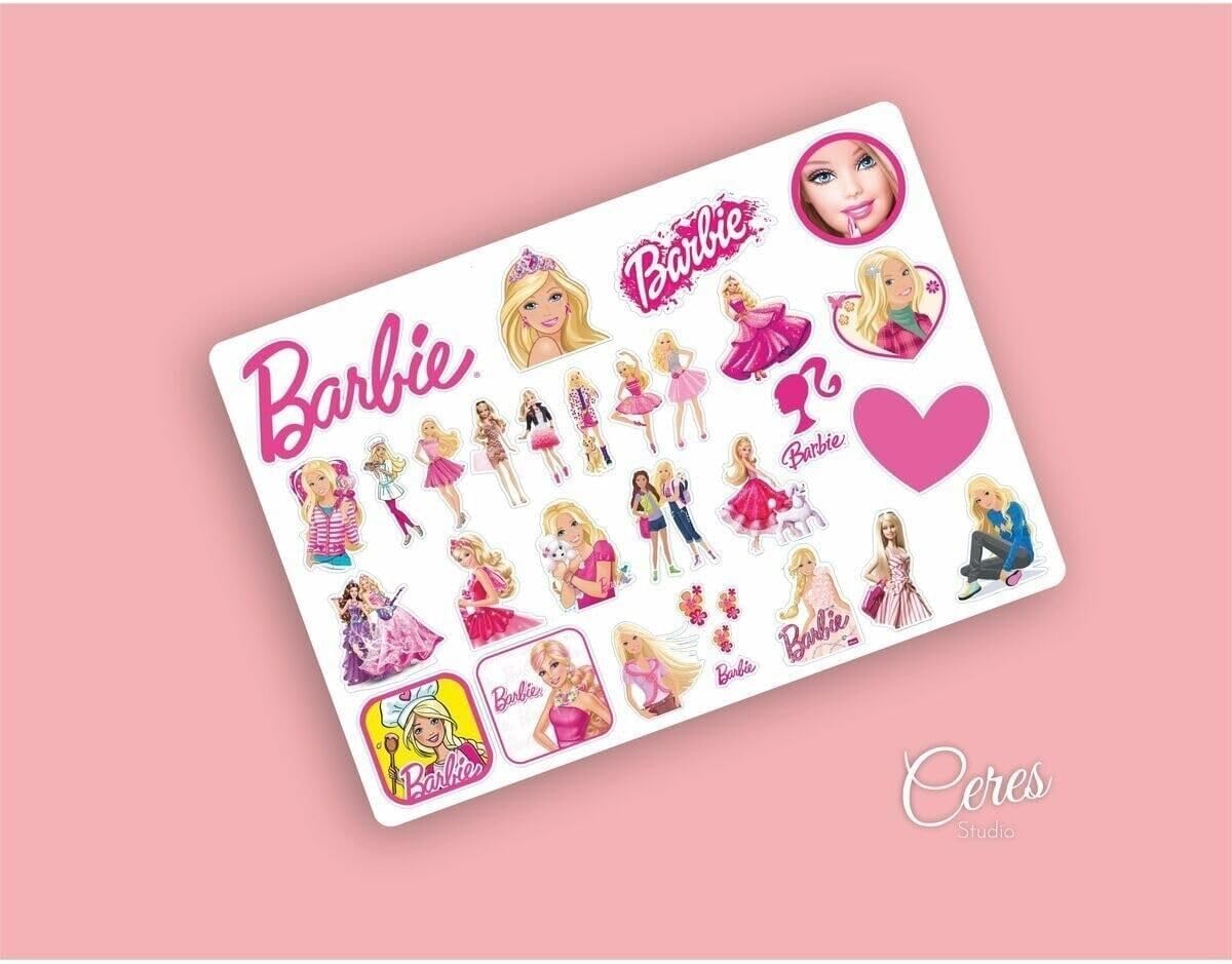 Barbie Uyumlu Sticker Etiket 32 Adet Etiket