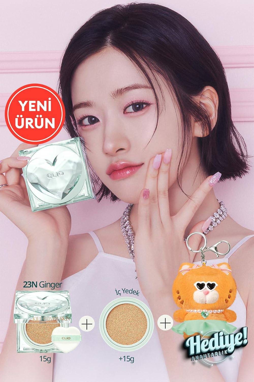 Özel Tasarım Kalıcı, Mat Cushion Kill Cover Skin Fixer Cushion+ Refill 23NGinger Luxury Koshort