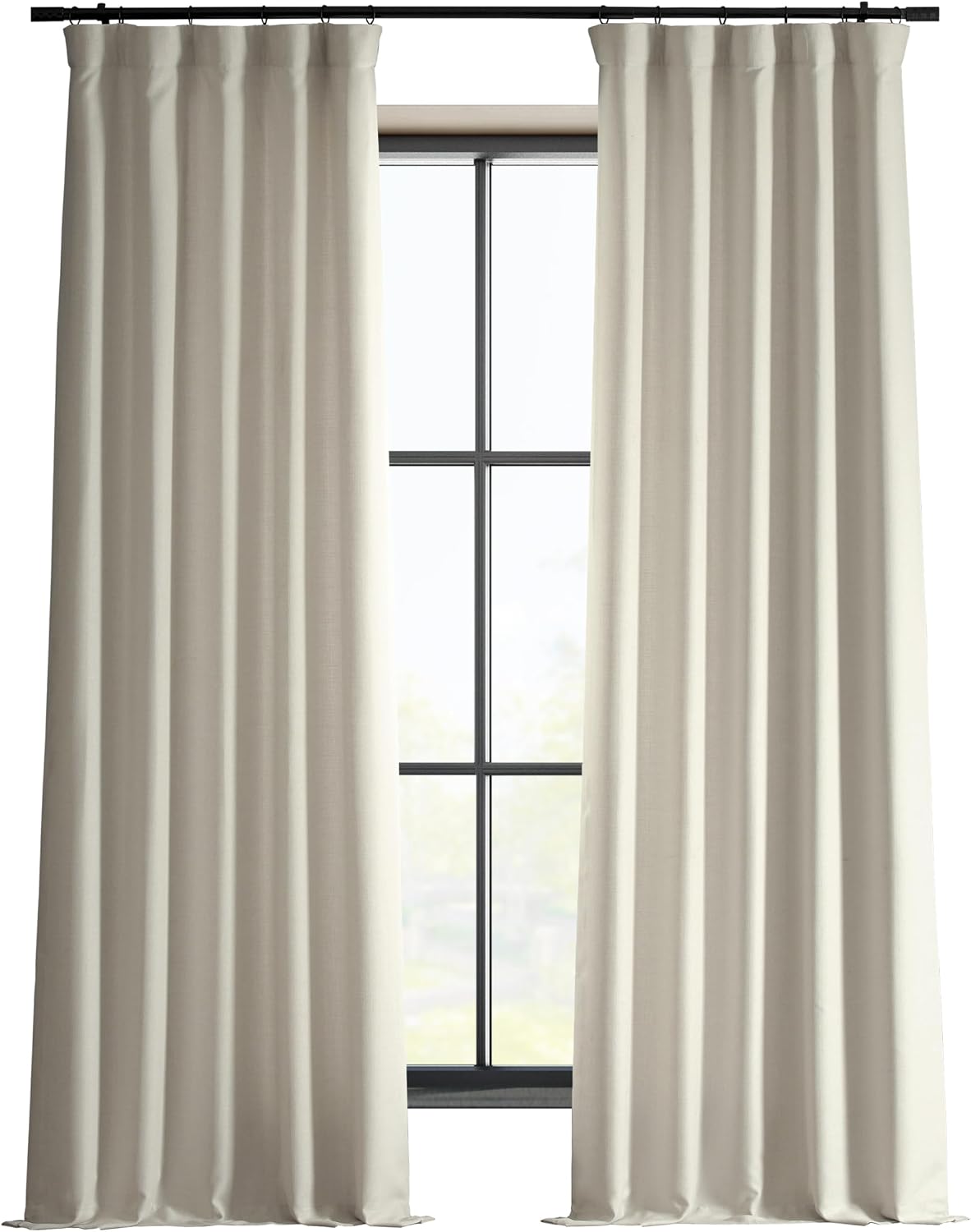 Yatak Odası için İtalyan Suni Keten Perdeler 50 X 120 (1 Panel), FLCH-FM20106-120, Parşömen Kremi