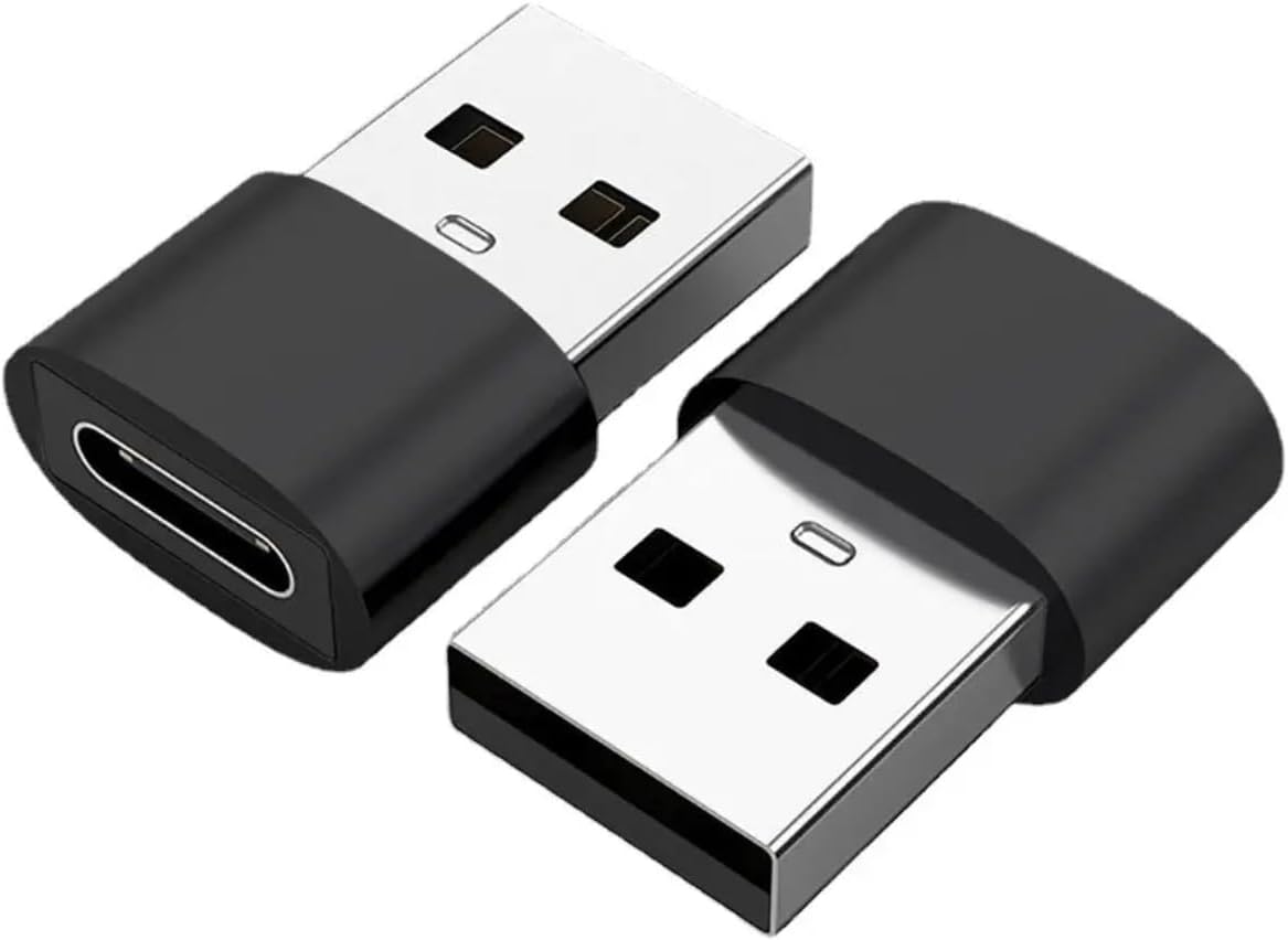 USB to Type-C Çevirici Adaptör | USB Girişli Cihazlardan Type-C Kablo Kullanımı için Tak-Çalıştır Dönüştürücü Siyah