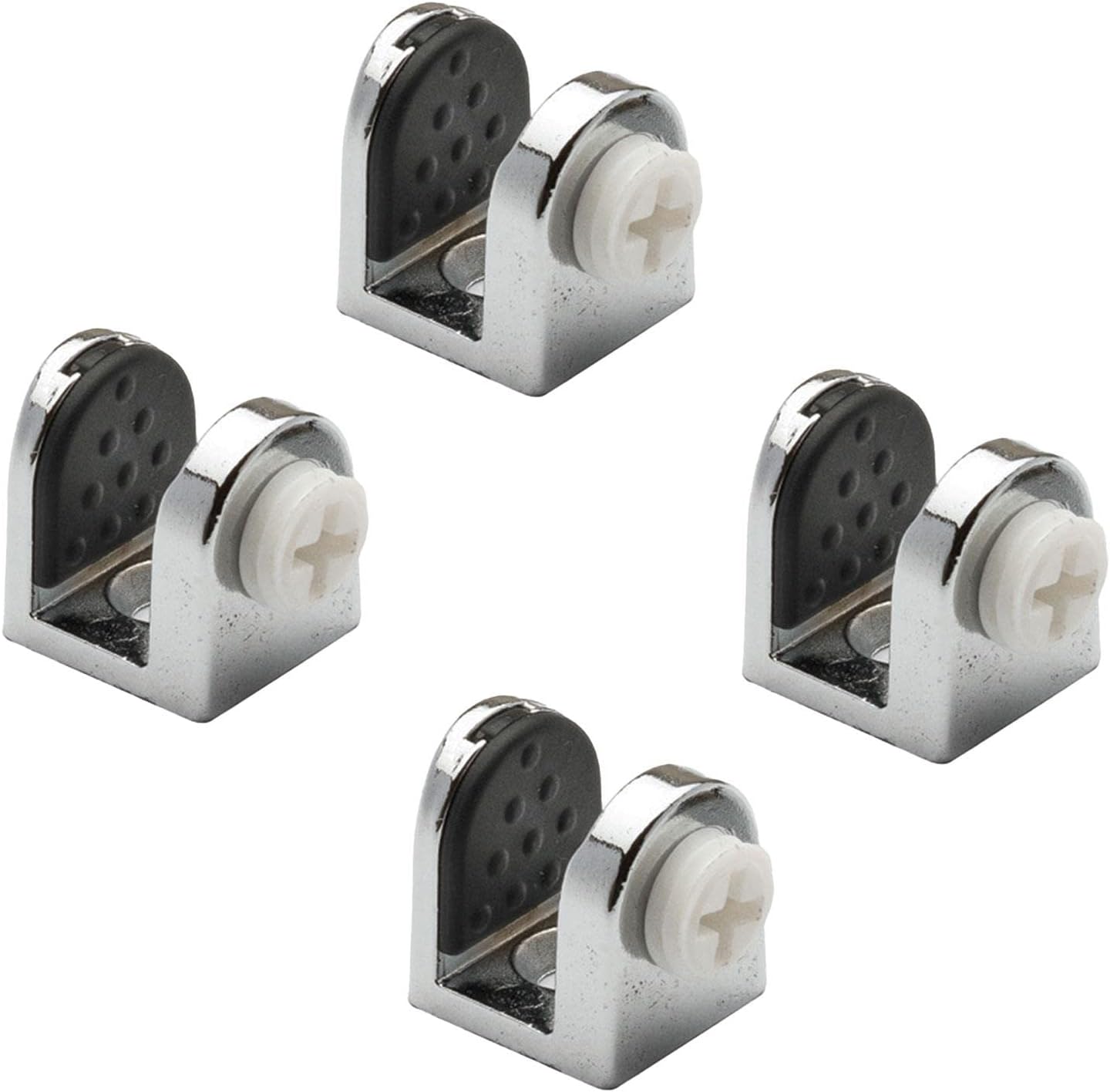 Tırnak Metal Cam Raf Tutucu Cam Etejer Menteşesi Krom Plastik Vidalı 8 mm (4 Adet)