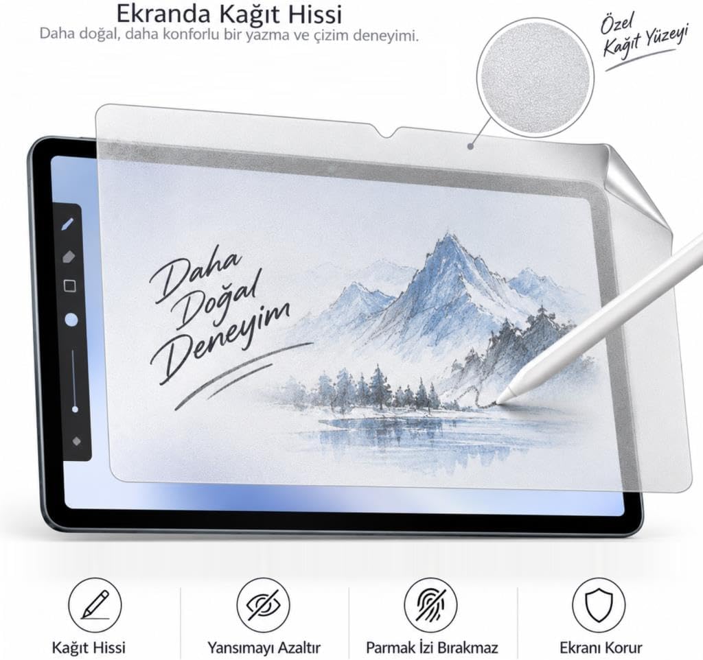 Honor Pad 20/ Pad 20 Pro İle Uyumlu Paperfeel Ekran Koruyucu 12.1 İnç, Kağıt Hissi Veren Mat Dokulu Yüzey, Kalem Uyumlu, Not Alma ve Çizim İçin
