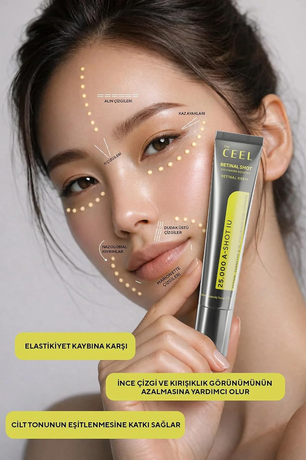 Retinal%0.1 Sıkılaştırıcı Krem 15 ml - Retinaldehyde, 7x Hyaluronik Asit Kompleksi, Azelaik Asit ve Q10 İçeren Yenileyici ve Nemlendirici Yüz Bakım Kremi