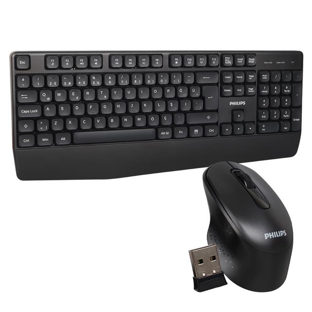 SPK634B USB Kablosuz Ofis Tipi Siyah Numpadli Türkçe Q Klavye