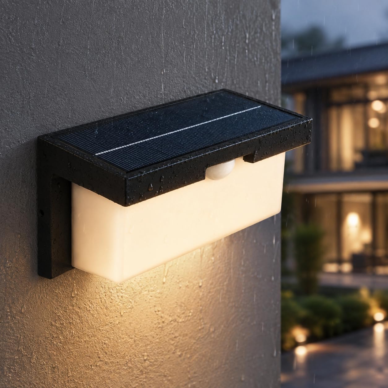 Barbaros 40W Solar LED Duvar Apliği, 4300 Lümen, 3200K Günışığı, 2 Kademeli Sensörlü, IP44 Dış Mekân Bahçe Balkon Kapı Girişi Aydınlatması