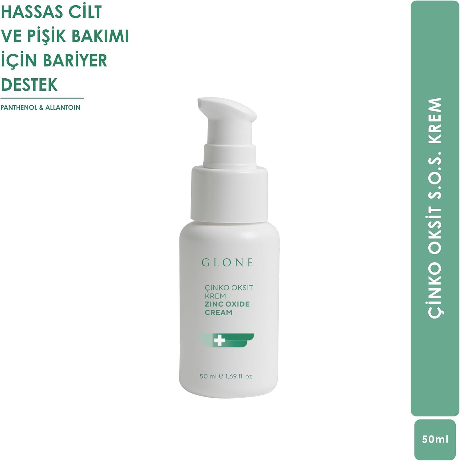 Çinko Oksitli SOS Onarıcı Krem,50ml - Tahriş ve Kızarıklık için Yatıştırıcı Bariyer Bakımı