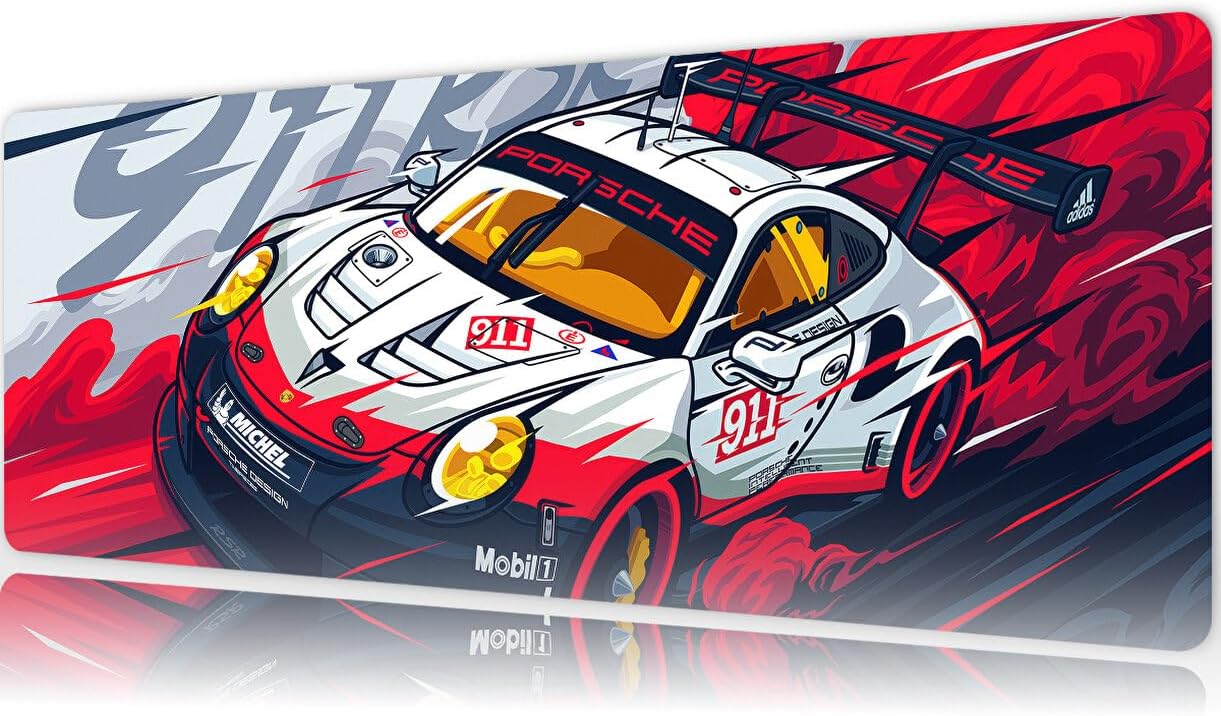 Kaymaz Taban Dikişli Mousepad Araba Desenli Oyuncu Gaming Mouse 30x70 CM