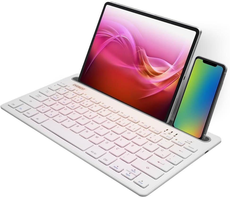 KB-BT82 Q Kablosuz Beyaz/Gümüş Mac/Win/Android/Ios Uyumlu Bluetooth Ultra İnce