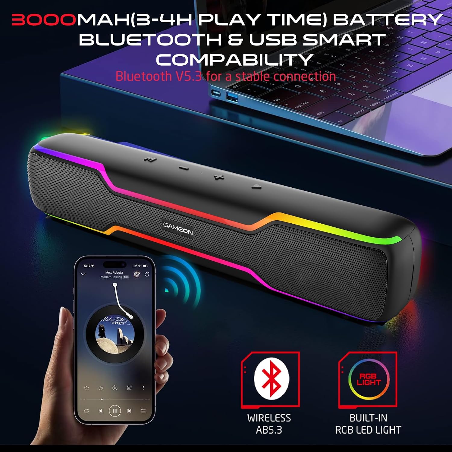 Dominator Blaze Kablosuz RGB Oyun Soundbar